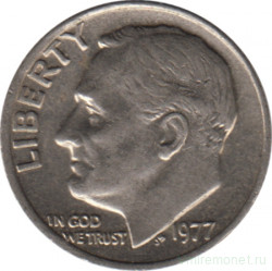 Монета. США. 10 центов 1977 год.
