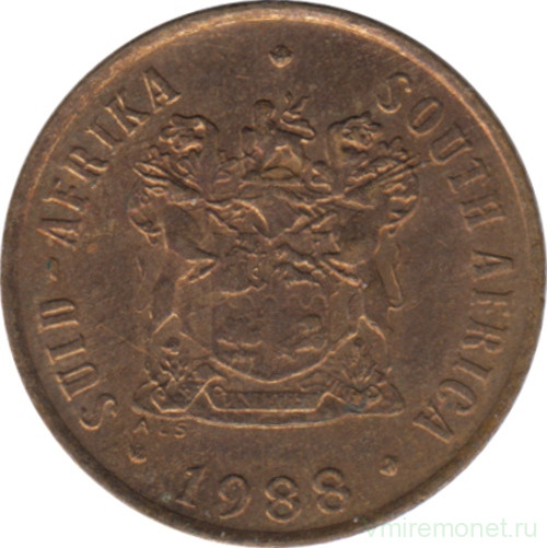 Монета. Южно-Африканская республика (ЮАР). 1 цент 1988 год.