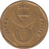 Монета. Южно-Африканская республика (ЮАР). 20 центов 2002 год. ав.