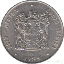 Монета. Южно-Африканская республика (ЮАР). 1 ранд 1989 год.