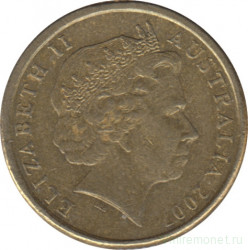 Монета. Австралия. 2 доллара 2007 год.