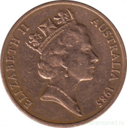 Монета. Австралия. 2 цента 1985 год.