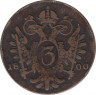 Монета. Австрийская империя. 3 крейцера 1800 год. Монетный двор B. рев.
