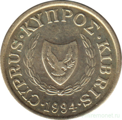 Монета. Кипр. 1 цент 1994 год.