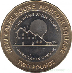 Монета. Гибралтар. 2 фунта 2018 год. Дом Гибралтара в Лондоне. (AA).