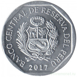 Монета. Перу. 5 сентимо 2017 год.