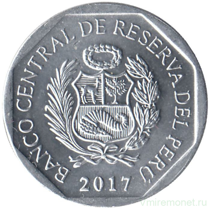 Монета. Перу. 5 сентимо 2017 год.