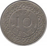 Монета. Суринам. 10 центов 1971 год. ав.