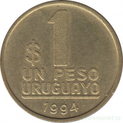 Монета. Уругвай. 1 песо 1994 год.