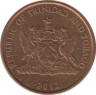 Монета. Тринидад и Тобаго. 1 цент 2012 год. ав.