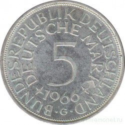 Монета. ФРГ. 5 марок 1966 год. Монетный двор - Карлсруэ (G).