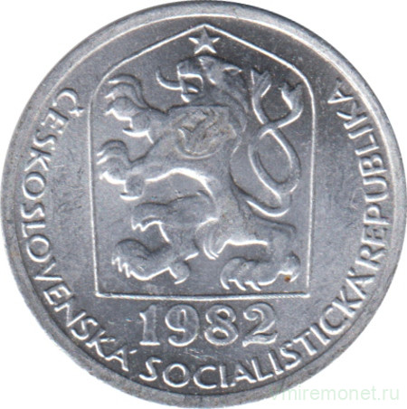 Монета. Чехословакия. 10 геллеров 1982 год.