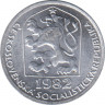  Монета. Чехословакия. 10 геллеров 1982 год. ав.