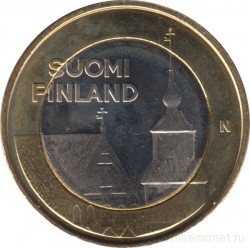 Монета. Финляндия. 5 евро 2013 год. Исторические регионы Финляндии. Строения - Тавастия.