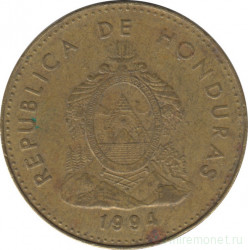 Монета. Гондурас. 10 сентаво 1994 год.