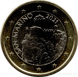 Монета. Сан-Марино. 1 евро 2021 год.
