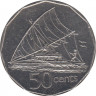 Монета. Фиджи. 50 центов 1997 год. ав.
