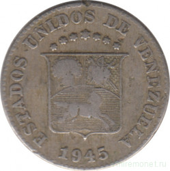 Монета. Венесуэла. 5 сентимо 1945 год.