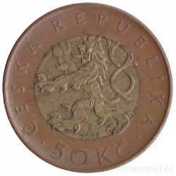 Монета. Чехия. 50 крон 2008 год.