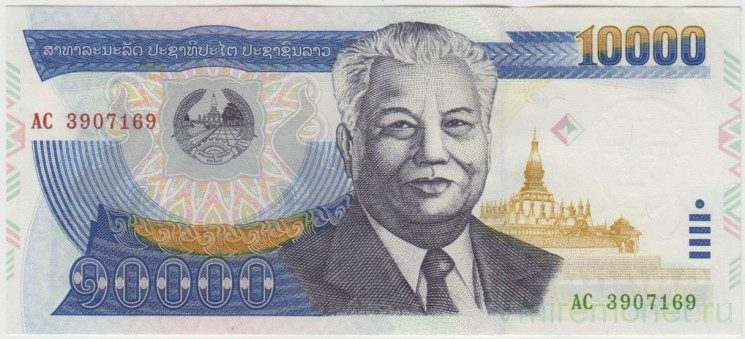 Банкнота. Лаос. 10000 кипов 2002 год. Тип 35а.