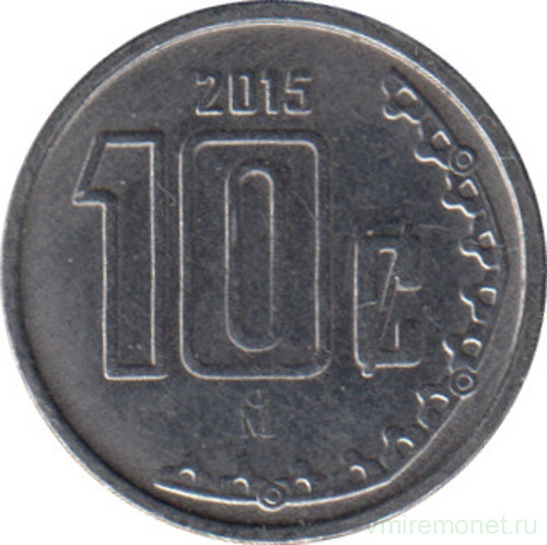 Монета. Мексика. 10 сентаво 2015 год.