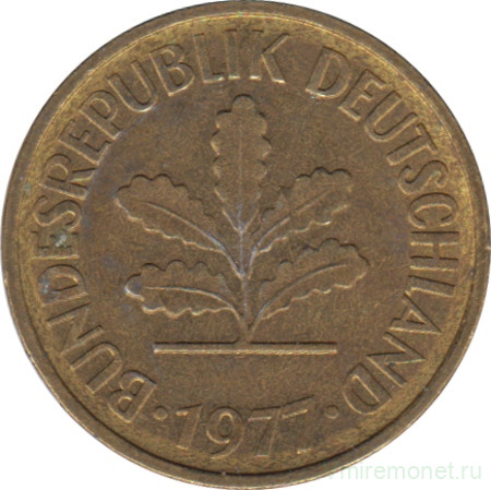 Монета. ФРГ. 5 пфеннигов 1977 год. Монетный двор - Мюнхен (D).