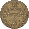 Монета. Мадагаскар. 10 франков 1970 год. рев.