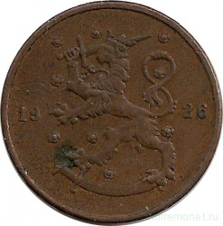 Монета. Финляндия. 10 пенни 1926 год.  