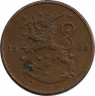 Аверс.Монета. Финляндия. 10 пенни 1926 год.