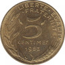 Монета. Франция. 5 сантимов 1983 год. ав.