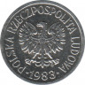  Монета. Польша. 10 грошей 1983 год. ав.