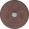 Монета. Свободное государство Конго (Бельгийское Конго). 5 сантимов 1888 год. рев.