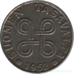 Монета. Финляндия. 5 марок 1952 год. Новый тип.