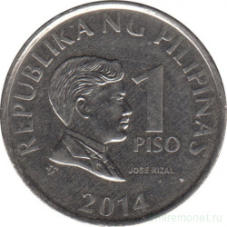 Монета. Филиппины. 1 песо 2014 год.