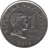 Монета. Филиппины. 1 песо 2014 год. ав.