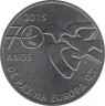 Монета. Португалия. 2,5 евро 2015 год. 70 лет миру в Европе. ав.