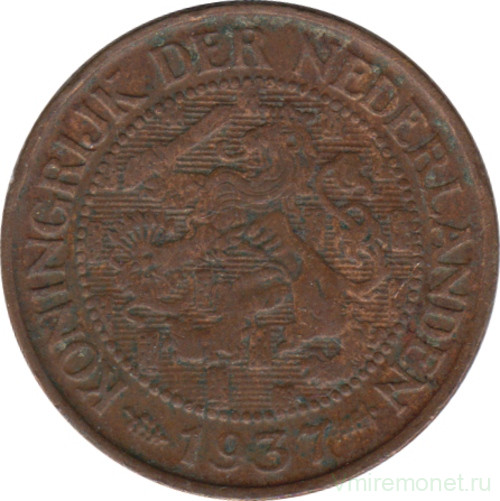 Монета. Нидерланды. 1 цент 1937 год.