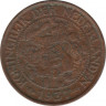 Монета. Нидерланды. 1 цент 1937 год. ав.