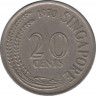 Монета. Сингапур. 20 центов 1970 год. ав.