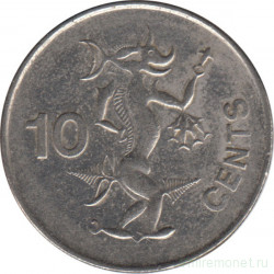 Монета. Соломоновы острова. 10 центов 2000 год.
