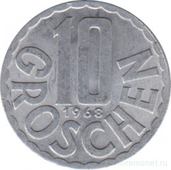 Монета. Австрия. 10 грошей 1968 год.
