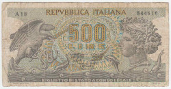 Банкнота. Италия. 500 лир 1967 год.