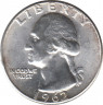 Монета. США. 25 центов 1962 год. ав.