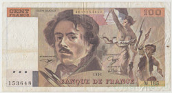 Банкнота. Франция. 100 франков 1991 год.