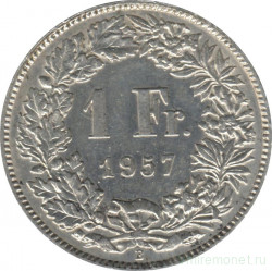 Монета. Швейцария. 1 франк 1957 год.