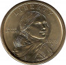 Аверс. Монета. США. 1 доллар 2003 год. Сакагавея, парящий орел. Монетный двор P.