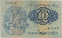 Банкнота. Эстония. 10 крон 1937 год.