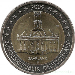 Монета. Германия. 2 евро 2009 год. Саар (F).