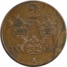 Монета. Швеция. 2 эре 1936 год (6 - длинный хвост) рев