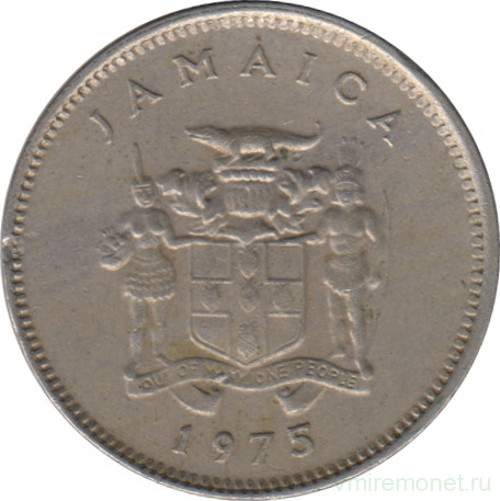Монета. Ямайка. 5 центов 1975 год.